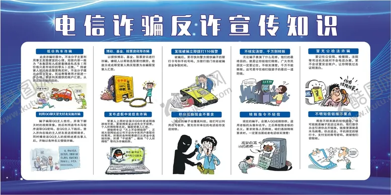 编号：12485709220604349132【酷图网】源文件下载-防诈骗展板