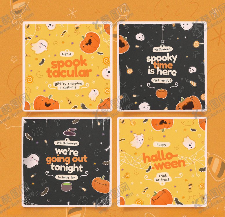 编号：92188009182201051872【酷图网】源文件下载-万圣节快乐贺卡卡片