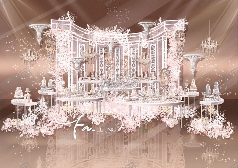 编号：73464709221836157116【酷图网】源文件下载-粉色欧式婚礼效果图