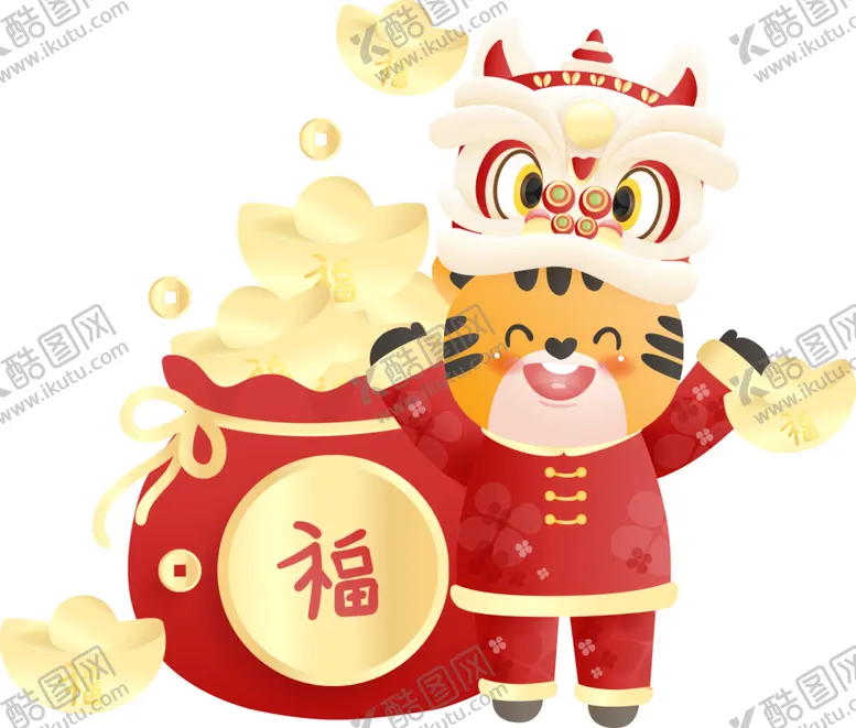 编号：73451401251356305259【酷图网】源文件下载-虎年卡通插画