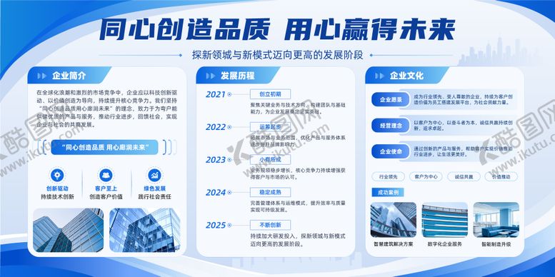 编号：35308206301547347580【酷图网】源文件下载-企业品牌宣传蓝色展板