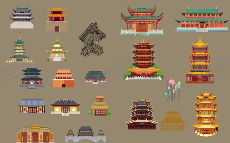 编号：44020901261356412324【酷图网】源文件下载-中式建筑元素