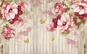 花鸟画牡丹蝴蝶背景墙