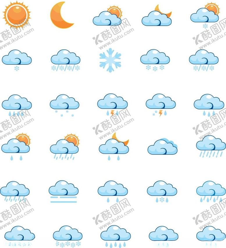 编号：31235009211723133972【酷图网】源文件下载-天气图标集合