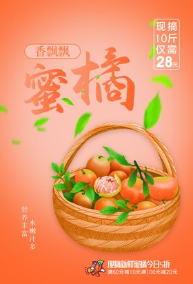 蜜桔水果活动宣传海报素材