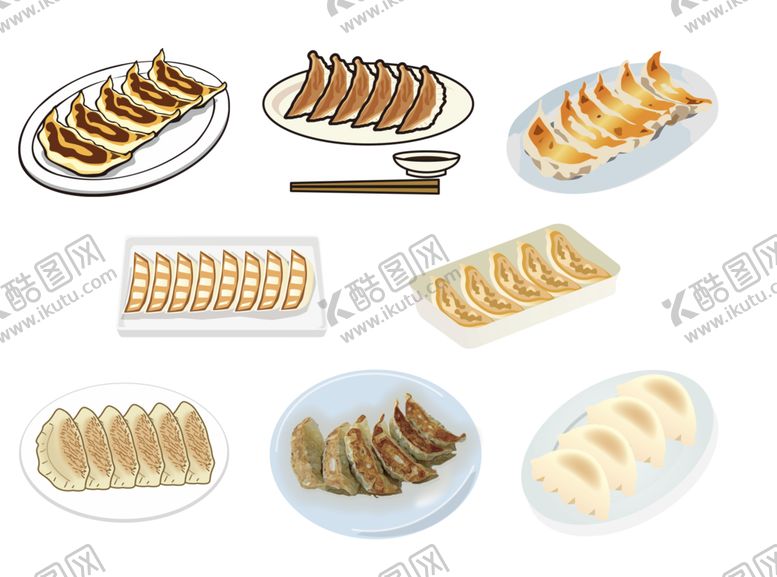 编号：75831009280329386981【酷图网】源文件下载-矢量煎饺锅贴素材