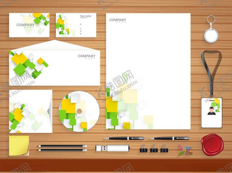 编号：92433904011624019399【酷图网】源文件下载-创意文具桌面布置展示