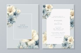 花卉婚礼请柬设计