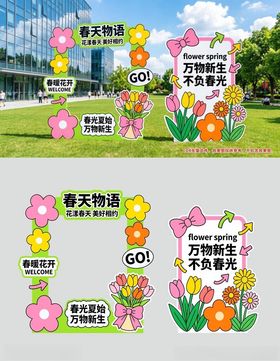 春天踏青打卡拍照背景