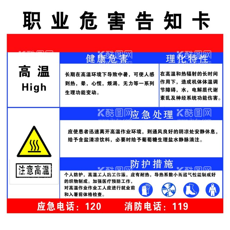 编号：55398011280710267018【酷图网】源文件下载-高温告知卡