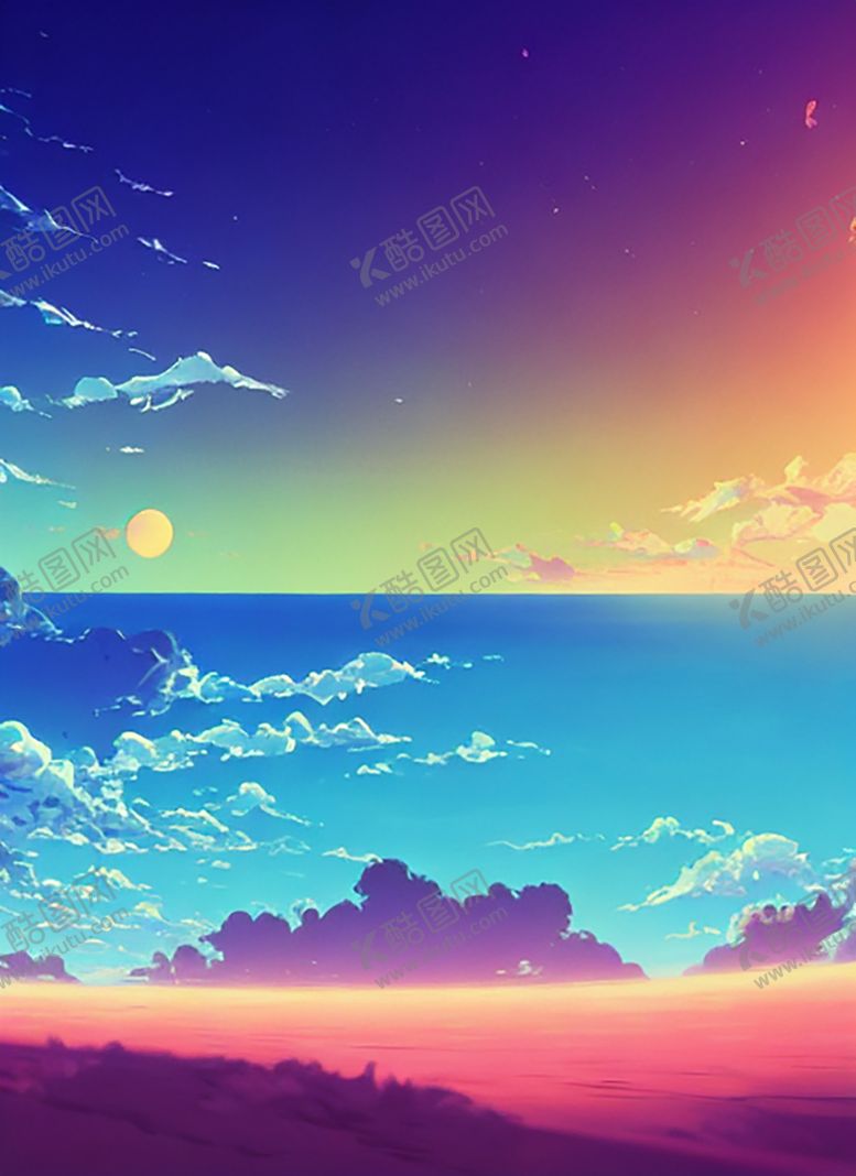 编号：45245701301758577543【酷图网】源文件下载-蒸汽波风格海洋天空