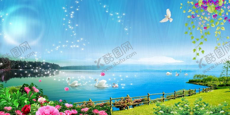 编号：43687510301851025152【酷图网】源文件下载-植物蝴蝶背景墙