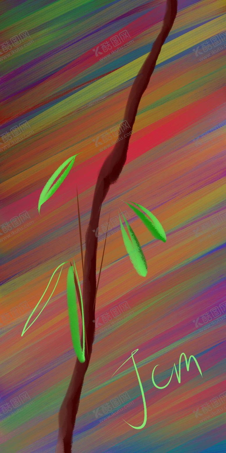 简约小树彩绘玻璃地毯花纹窗帘花纹