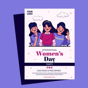 三八妇女节海报背景人物logo