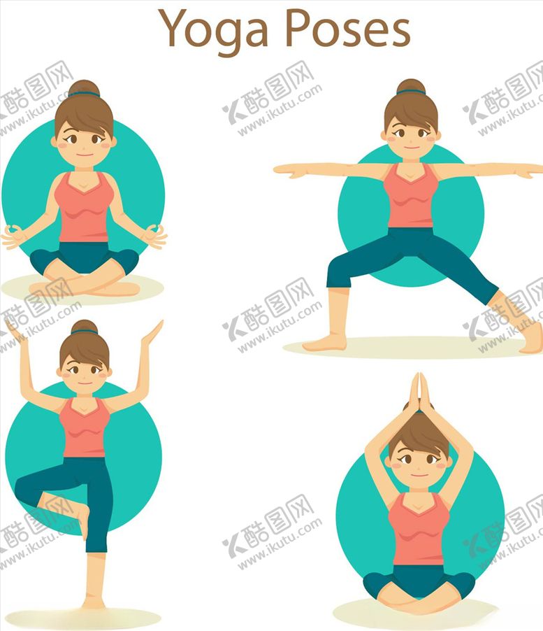 编号：78968306241737561274【酷图网】源文件下载-练瑜伽的女子矢量素材