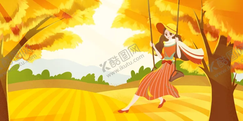 编号：22000002210701539177【酷图网】源文件下载-最美秋天季节插画