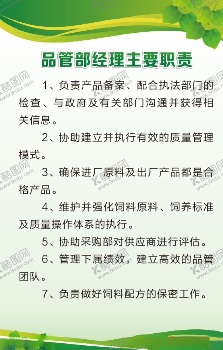 编号：55692606242230201312【酷图网】源文件下载-品管部经理主要职责