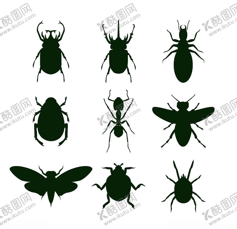 编号：89423210022117449560【酷图网】源文件下载-昆虫剪影