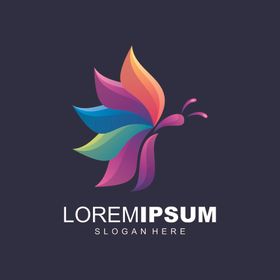 蝴蝶logo简洁公司绿色创意标识