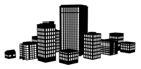 城市剪影建筑景观镇炫彩