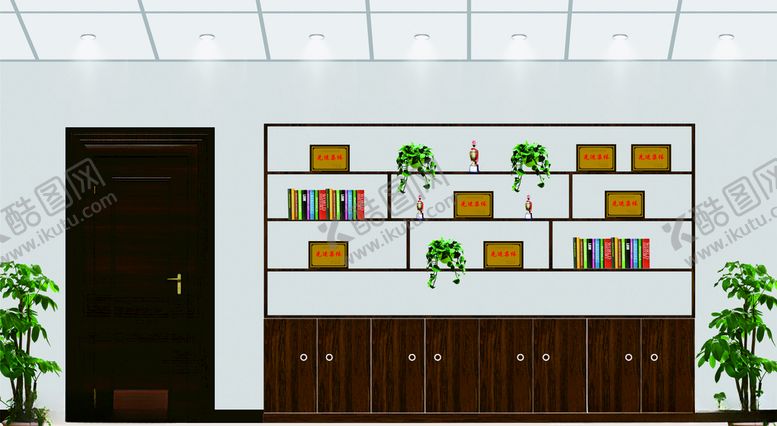 编号：50048411010751342362【酷图网】源文件下载-书架平面图荣誉展示架平面图
