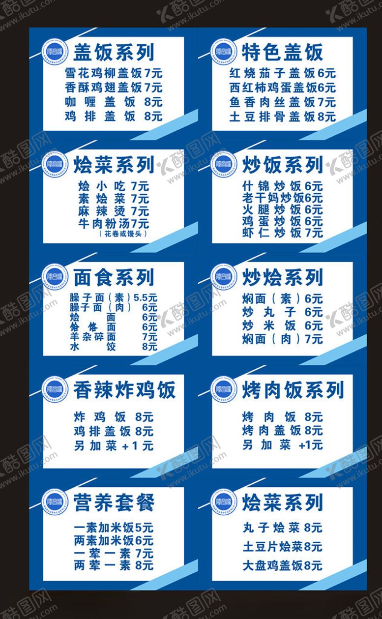 编号：23967109170701279660【酷图网】源文件下载-学校餐厅食品分类牌