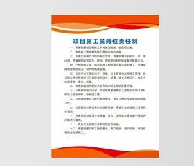 制度牌模板工地岗位职责资料员企业