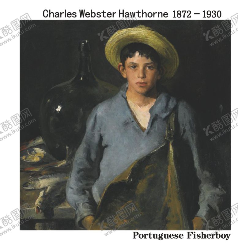 编号：98166110080102109524【酷图网】源文件下载-戴帽子的男孩油画