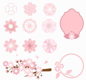 樱花桃春天矢量