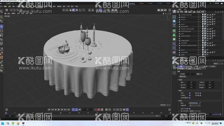 编号：82809812192328038030【酷图网】源文件下载-圆桌C4D