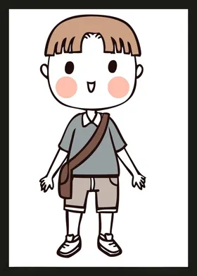 手绘男人男孩动画卡通
