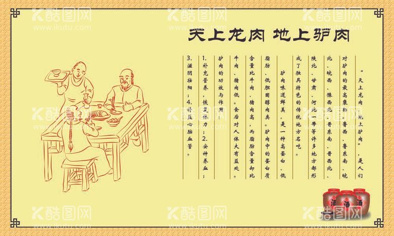 编号：20722712052136537140【酷图网】源文件下载-驴肉馆内墙装饰画广告