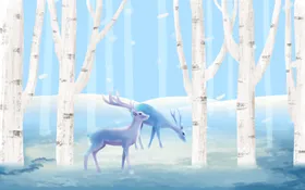 麋鹿树林背景墙