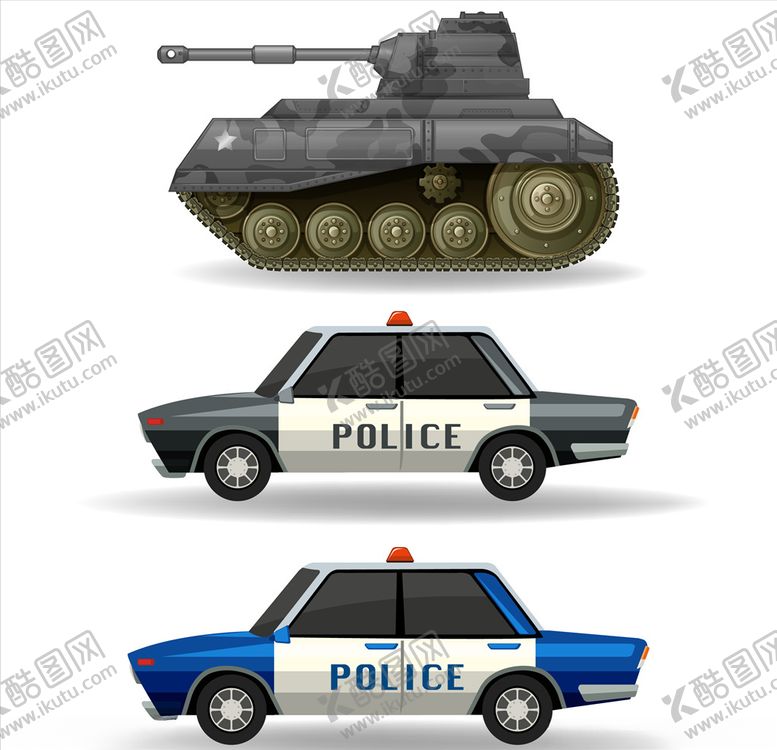 编号：63342310210320585843【酷图网】源文件下载-卡通警车