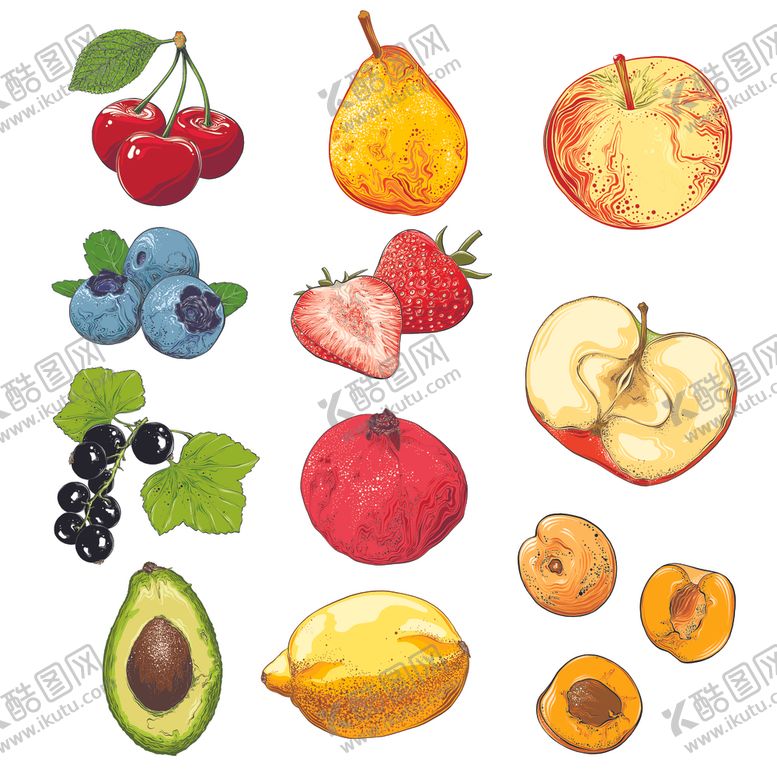编号：24592810070301473672【酷图网】源文件下载-手绘水果