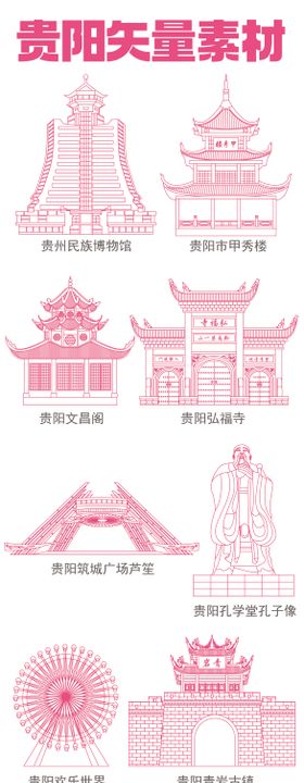 贵阳知名建筑矢量素材