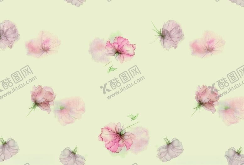 编号：60549311151114504524【酷图网】源文件下载-淡粉色花卉图案背景