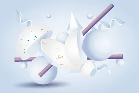 立体几何图形金属质感质感状圆锥时尚框架