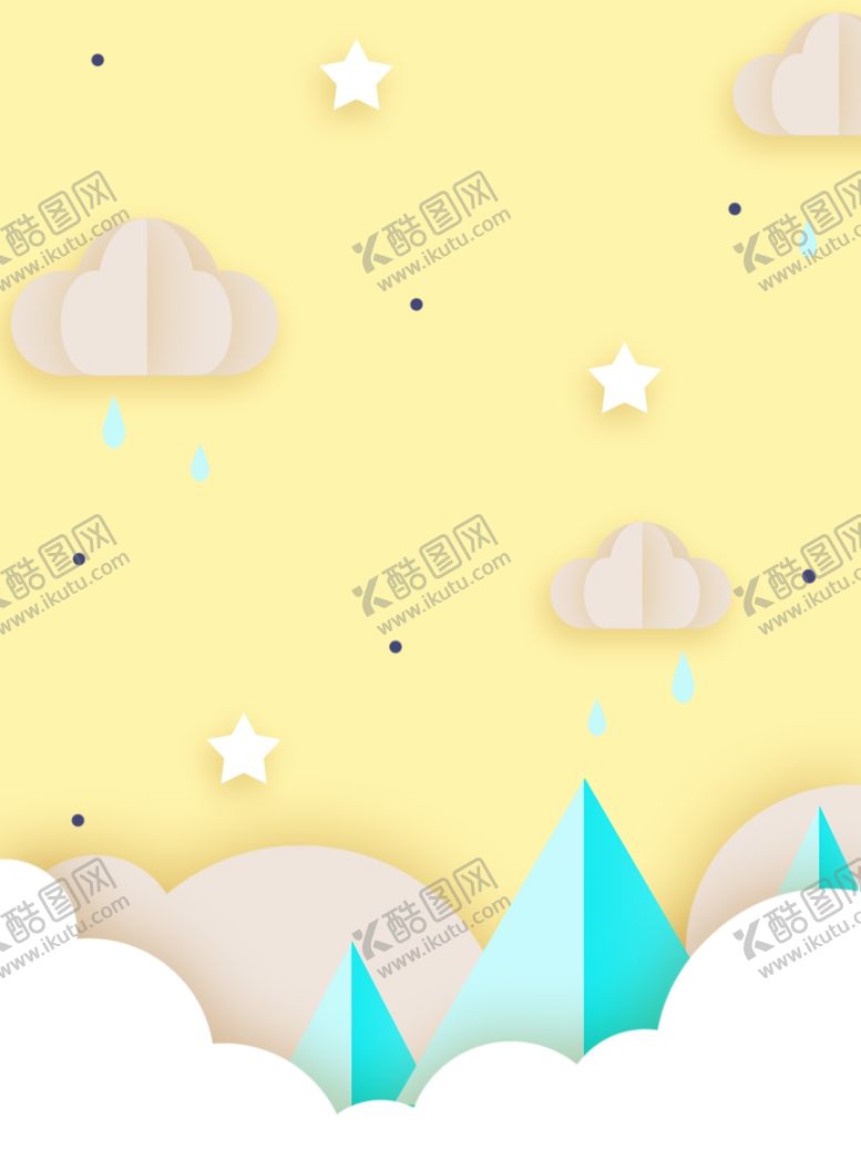 编号：88151506281230529739【酷图网】源文件下载-鹅黄天空云朵扁平风卡通背景
