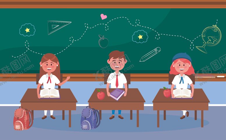 编号：89386909171556157383【酷图网】源文件下载-学生日常生活主题插画