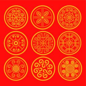 中国风花纹 矢量图