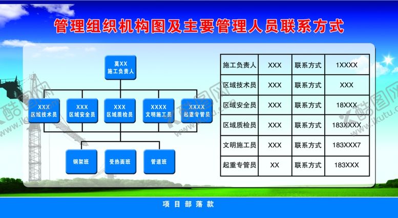 编号：84342209291028351606【酷图网】源文件下载-管理组织机构图及主要管理人员联