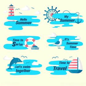 海洋旅行元素插画