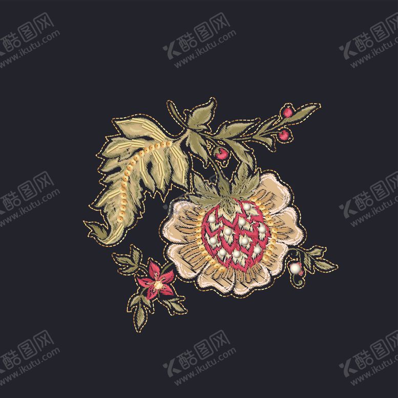 编号：29562509261820052345【酷图网】源文件下载-玫瑰花蝴蝶花匹装乱花