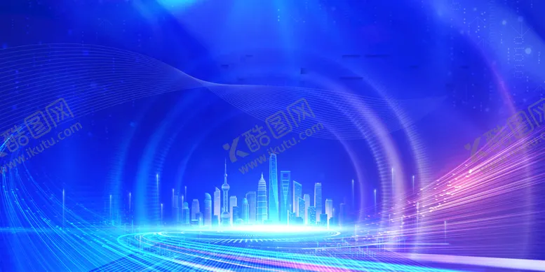 编号：81692409160718445491【酷图网】源文件下载-城市起飞科技线条主KV展会视觉