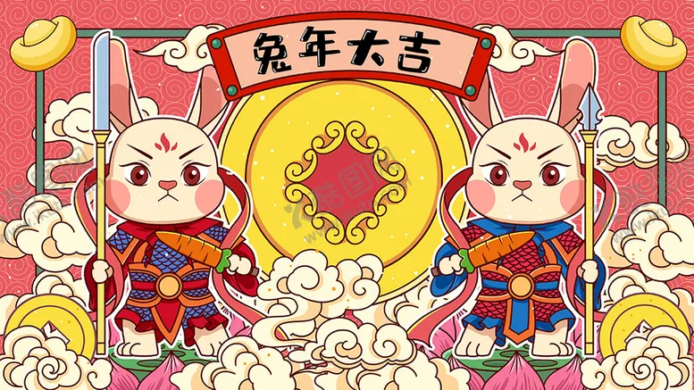 编号：75450911181011033498【酷图网】源文件下载-兔年插画