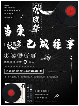 酒吧愚人节张国荣主题海报
