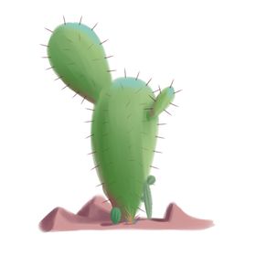 花园植物人物插画卡通海报素材