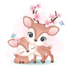 卡通梅花鹿