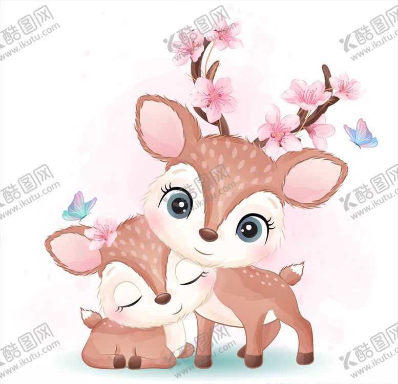 编号：61044105160040335338【酷图网】源文件下载-卡通梅花鹿